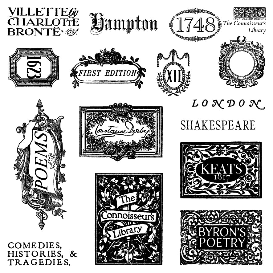 The Connoisseur's Library Decor IOD Stamp (2026 Summer Release)