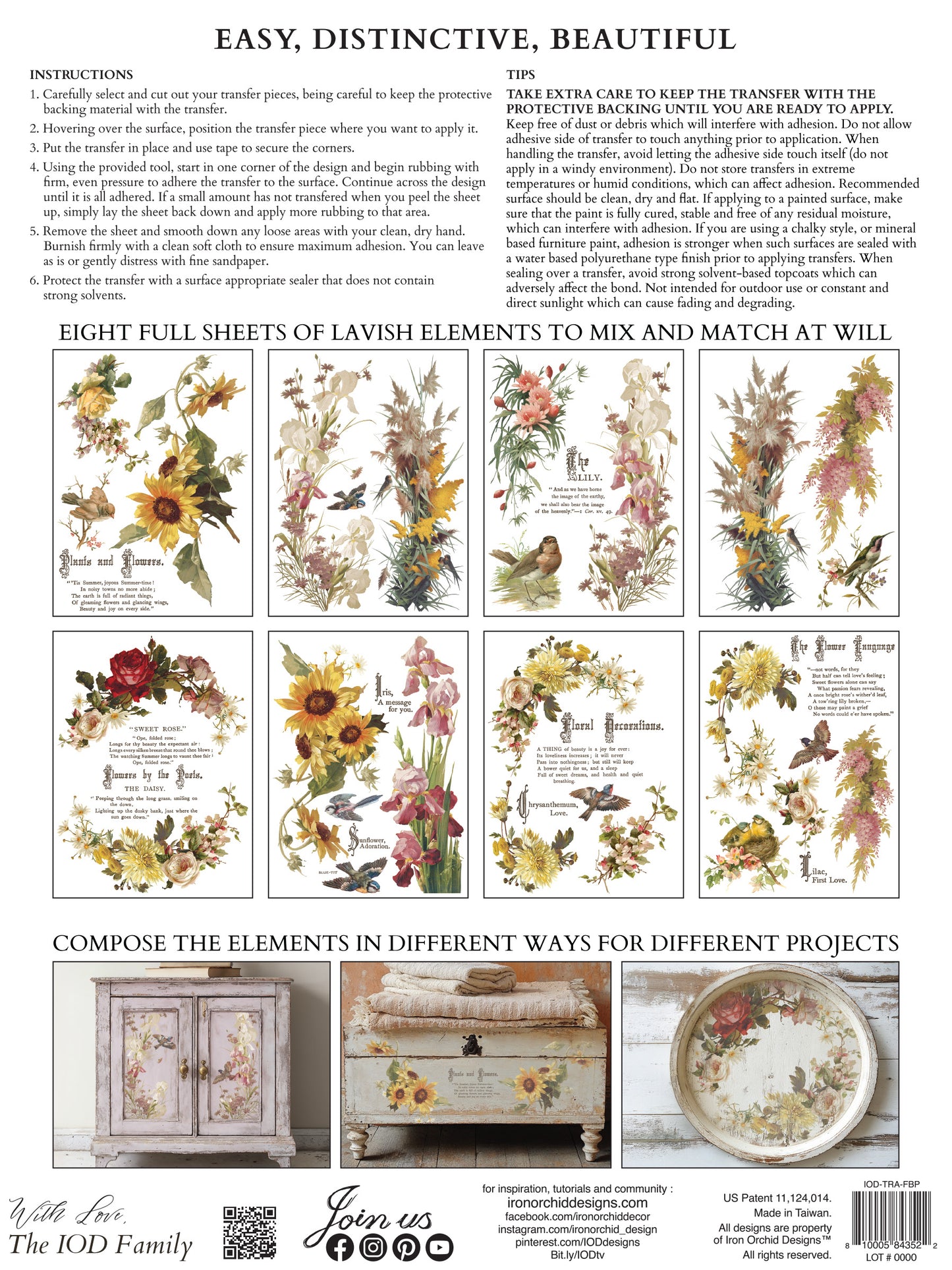 Flowers By The Poets -  IOD Decor Transfer (Summer 2026 Release)