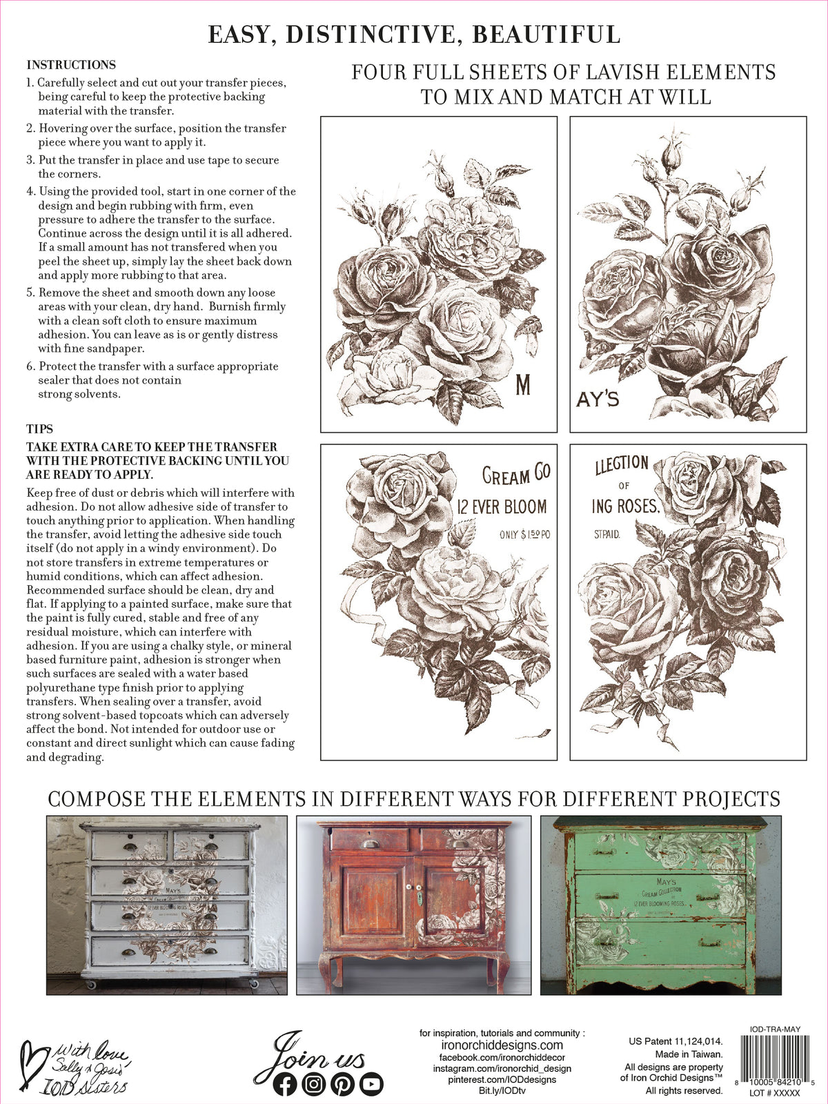 May's Roses -  IOD Decor Transfer