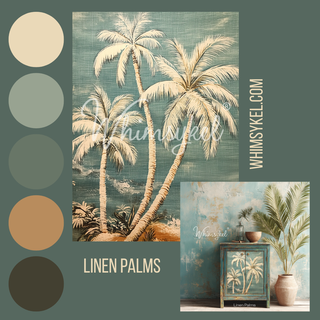 Linen Palms  | 18 lb Decoupage Tissue Paper | 21x29 in