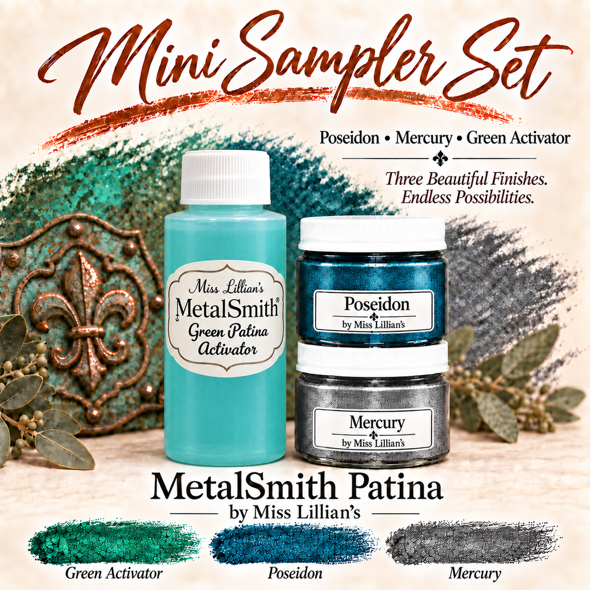 MetalSmith Mini Sampler Sets - Poseidon, Mercury, Green Spray