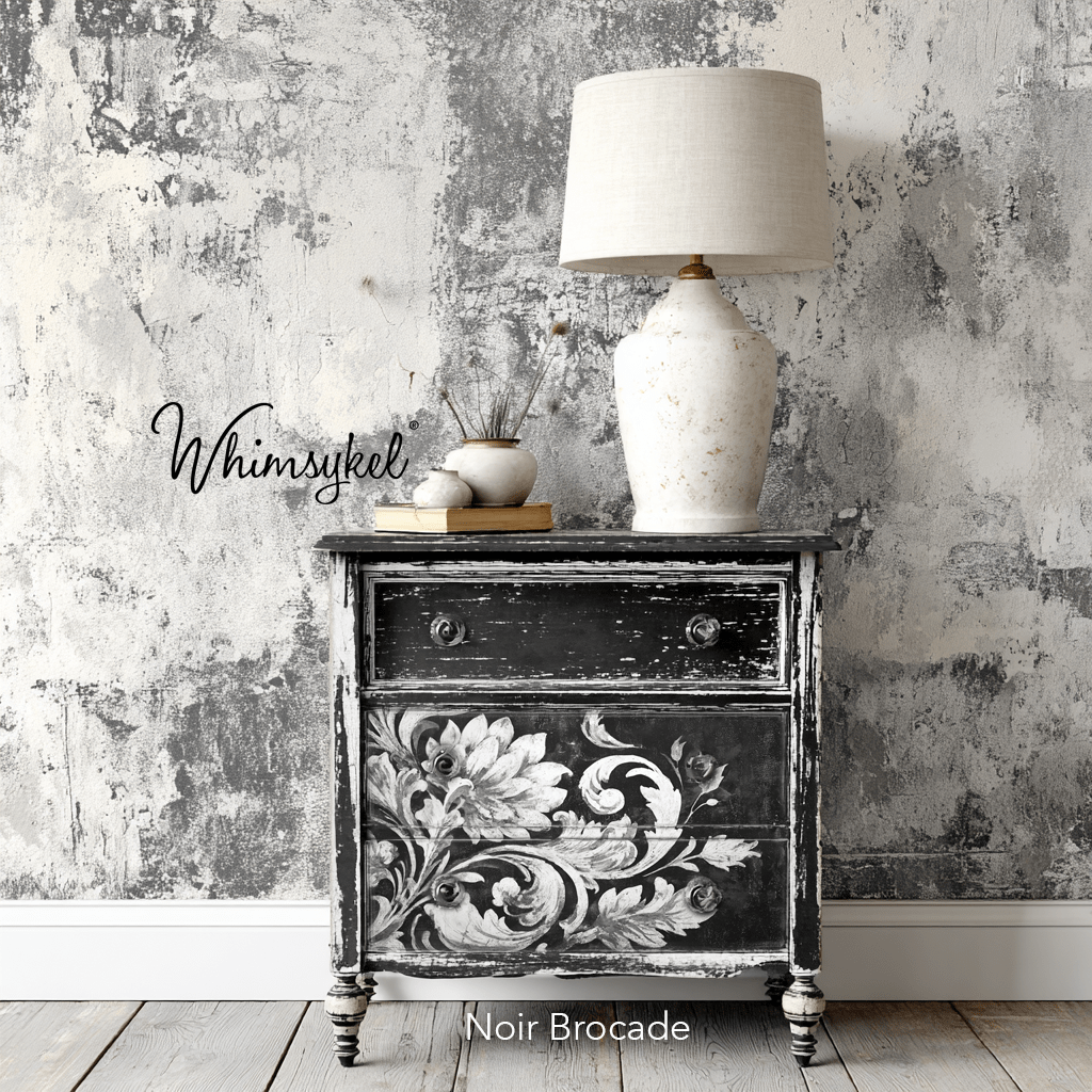 Noir Brocade | 18 lb Decoupage Tissue Paper | 2 Sizes