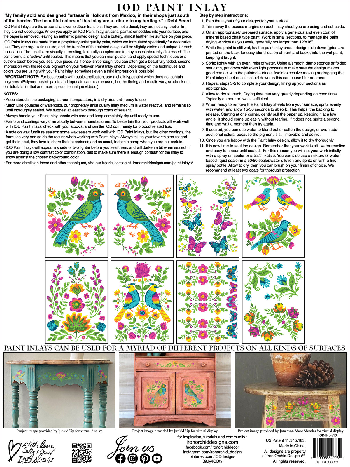 Vida Flora IOD Paint Inlay
