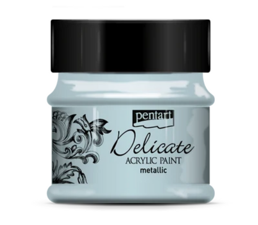 Delicate metallic acrylic paint 50 ml bluish silver