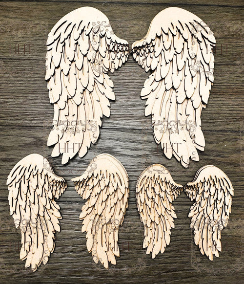Handcrafted Holiday Traditions Layered Medium 6" MDF Wings