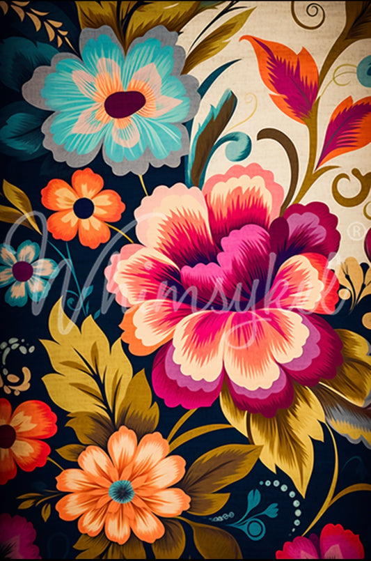 Boho Flower Duet - Whimsykel Paper image 0