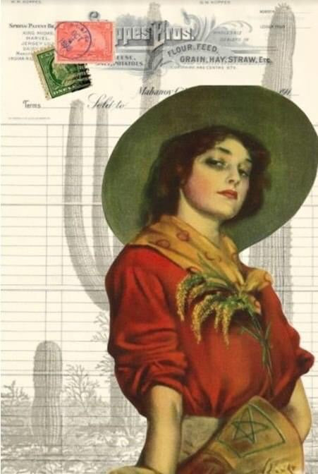 Cowgirl (Whiskey Girl)  - Roycycled Decoupage image 0