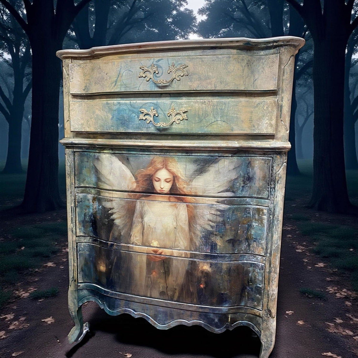 Angelic Contemplation | 18 lb Decoupage Tissue Paper | 21x29 in