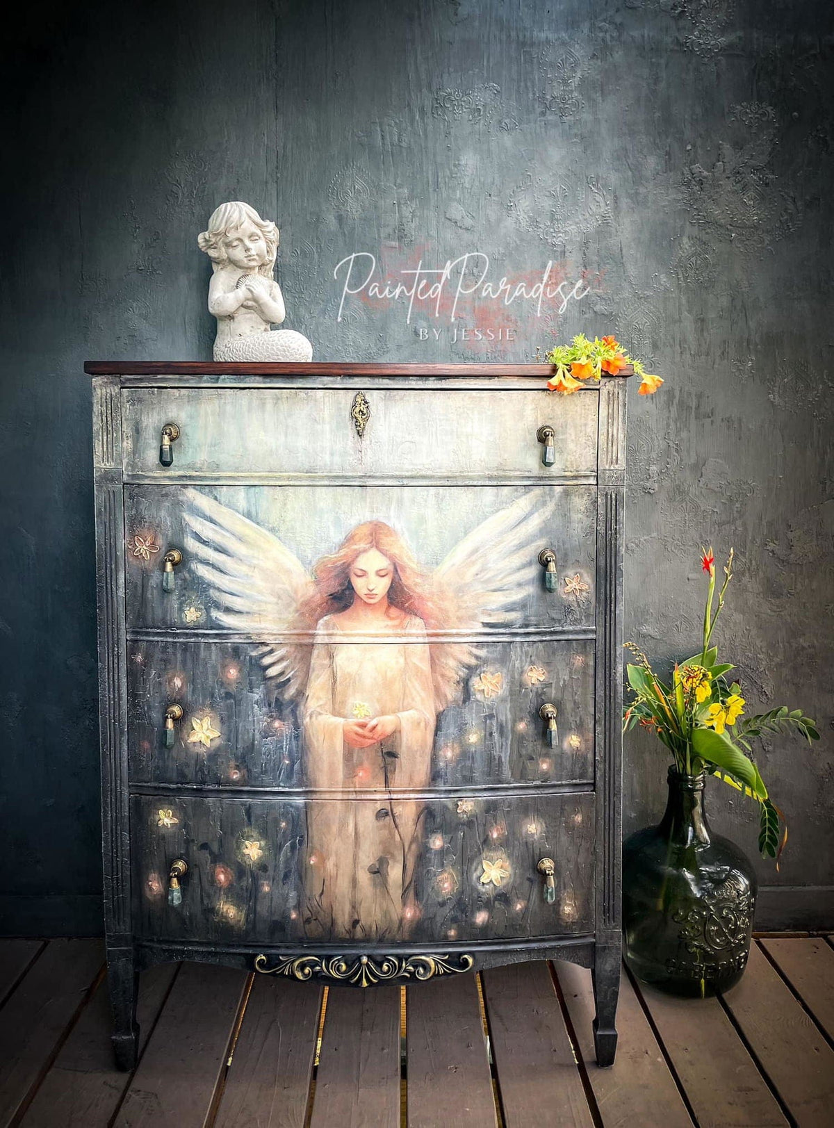 Angelic Contemplation | 18 lb Decoupage Tissue Paper | 21x29 in