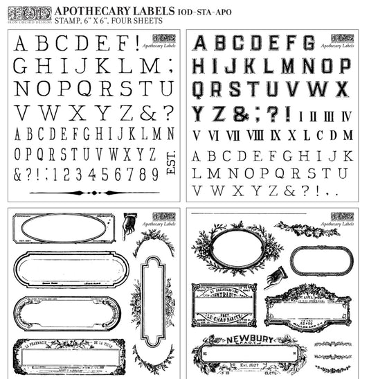 Apothecary Labels Stamps - IOD image 0