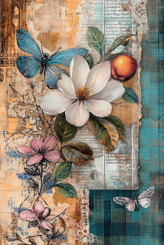 Peach and Petal  - Elsie Lane Decoupage Paper image 0