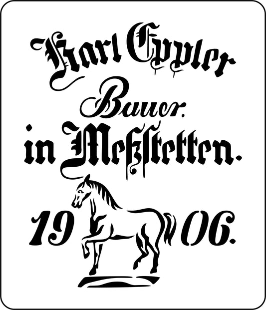 1906 Horse Grain Sack - JRV Stencil image 0