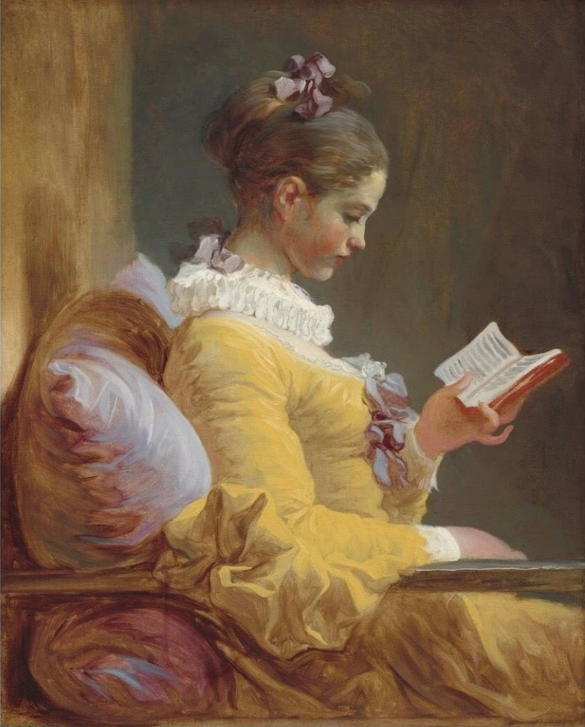 Young Girl Reading Mint By Michelle Decoupage (Reversed) image 0