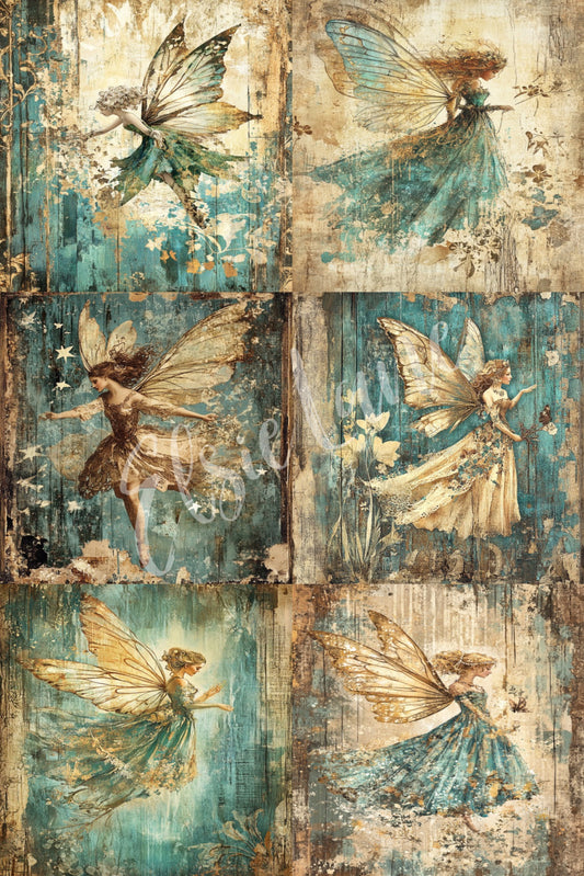 Elsie’s Enchanted Six (Fairies)- Elsie Lane Decoupage Paper image 0