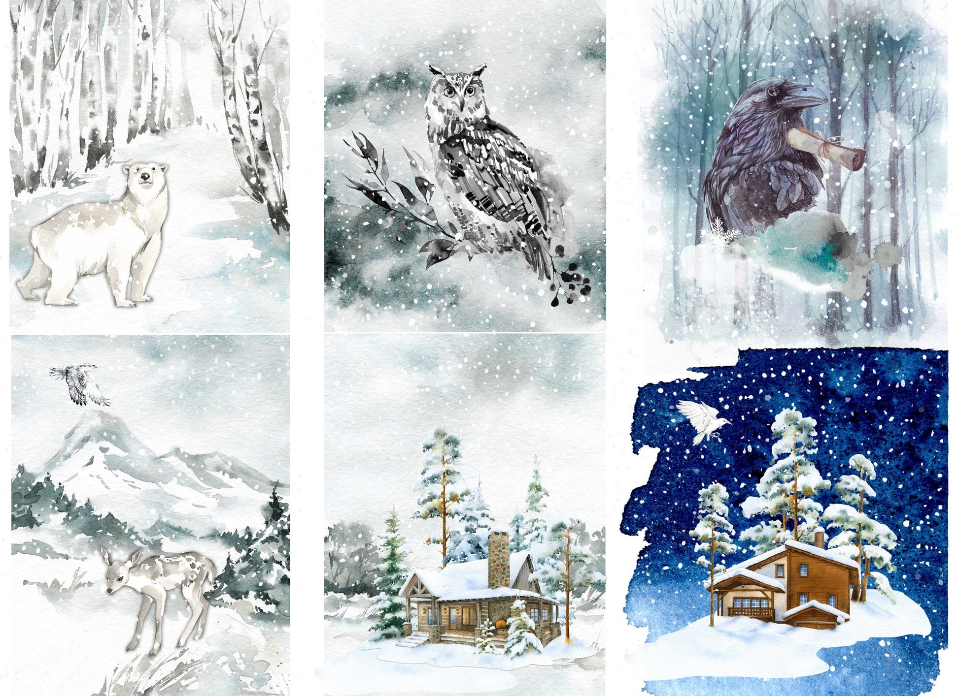 Winter Projects Block - Roycycled Decoupage image 0