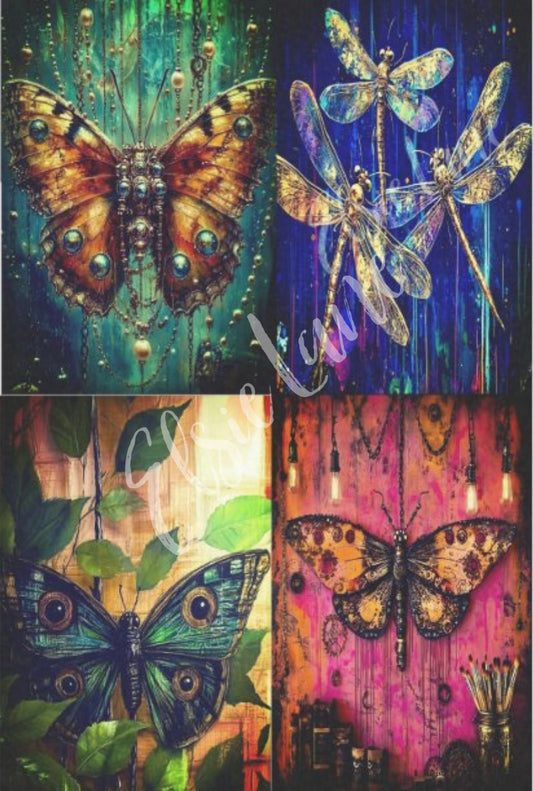 Flying Things (4 designs) - Elsie Lane Decoupage Paper image 0