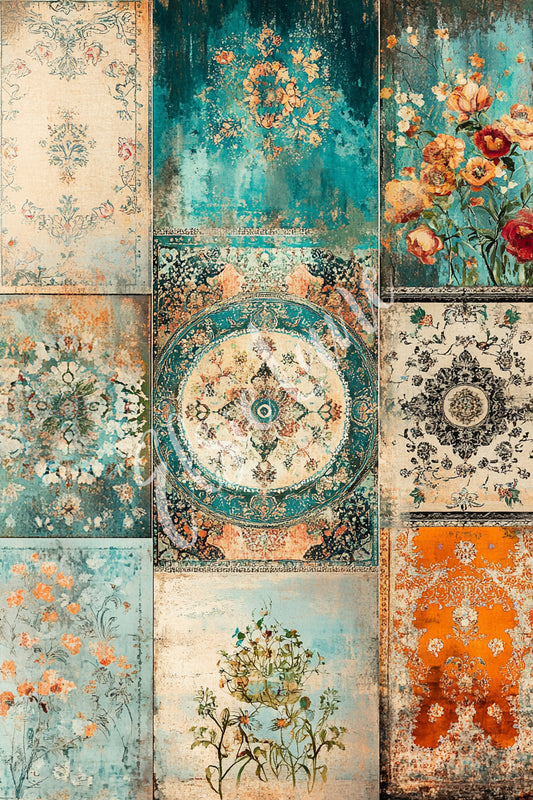 Turkish Rugs (9 designs) - Elsie Lane Decoupage Paper image 0