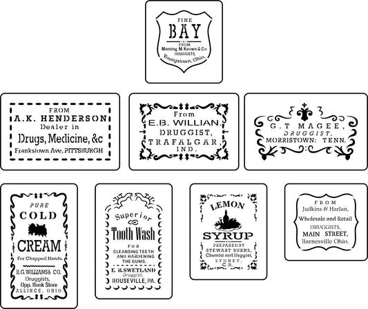 Apothecary Labels 2 - JRV Stencil  image 0