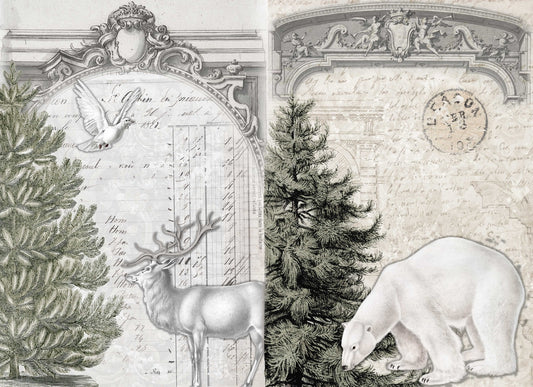Neutral Christmas Project Blocks - Roycycled Decoupage image 0