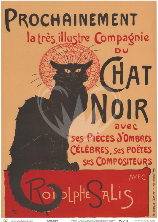 Chat Noir - Posh Chalk Decoupage Paper image 0