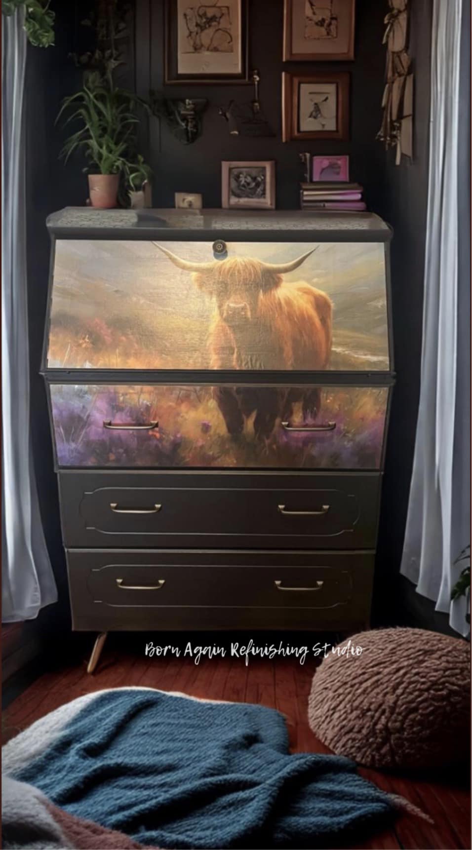 Flora Highland Cow | 18 lb Decoupage Tissue Paper | 2 Sizes