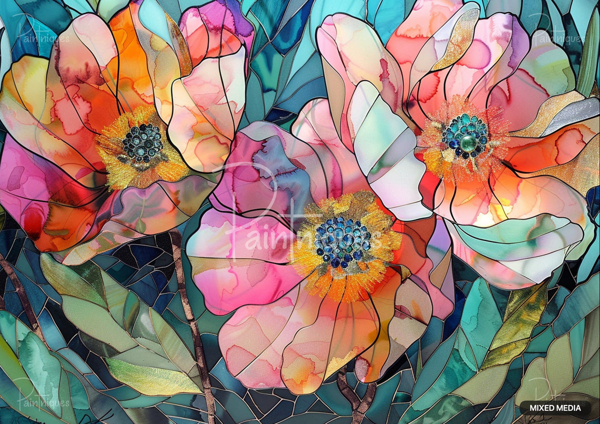 Jeweled Garden Decoupage Paper - Paintniques