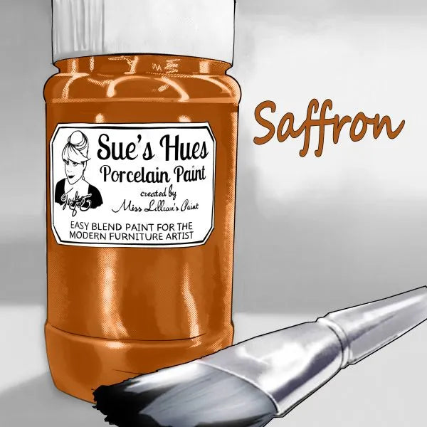 Sue's Hues Porcelain Paint: Saffron (Orange, Yellow) | Chalk & Clay Paint |