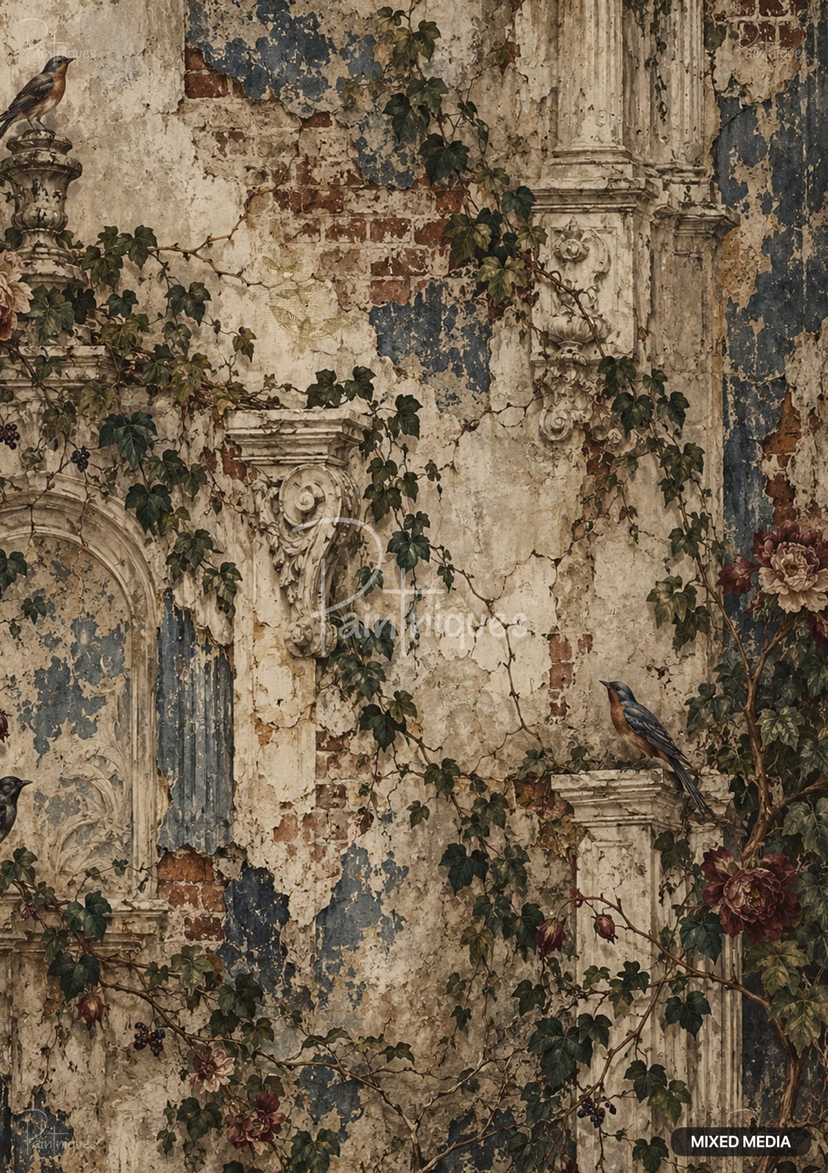 Ruin & Roses Decoupage Paper - Paintniques