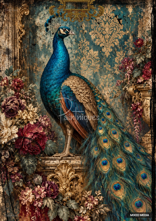 Teal Court Decoupage Paper - Paintniques