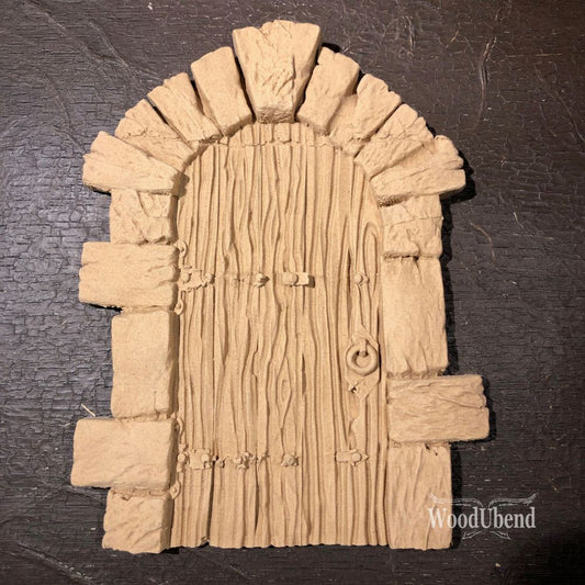 Wood U Bend WB2280 Medieval Door Fairy Door 6.8 x 5.5 in  - WooduBend